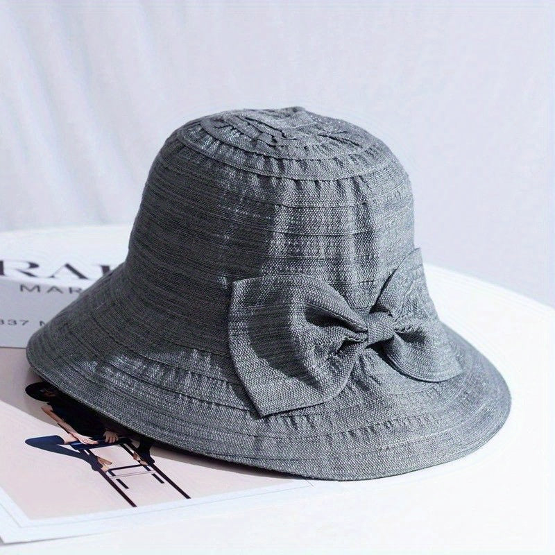 Vintage Wide Brim Bucket Hat Sunscreen Travel Beach Hats For Women