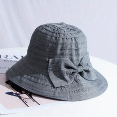 Vintage Wide Brim Bucket Hat Sunscreen Travel Beach Hats For Women