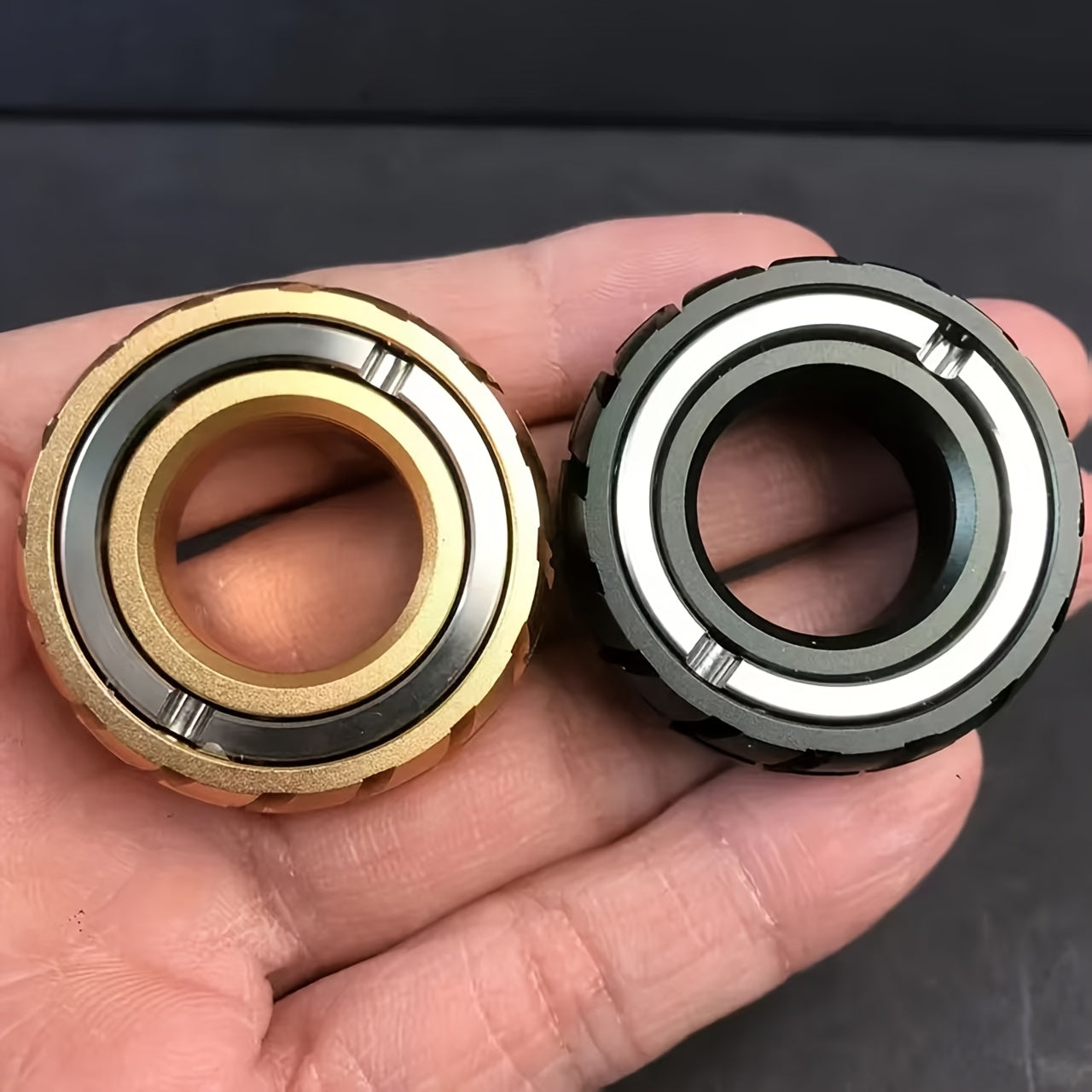 Golden T Adapter Ring Fidget Spinner for Stress Relief Durable Metal