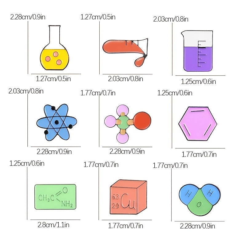 Chemical Molecular Beaker Alloy Oil Dripping Brooch