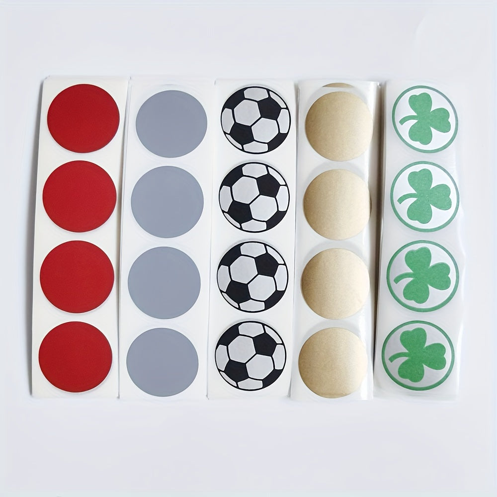 100pcs 1 Inch Round Colors Scratch Off Stickers - Golden, Silver, Gray, Red
