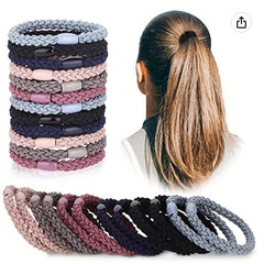 12pcs Elastic Hair Rope Braided Ponytail Hair Accessories Headband Hair Tie