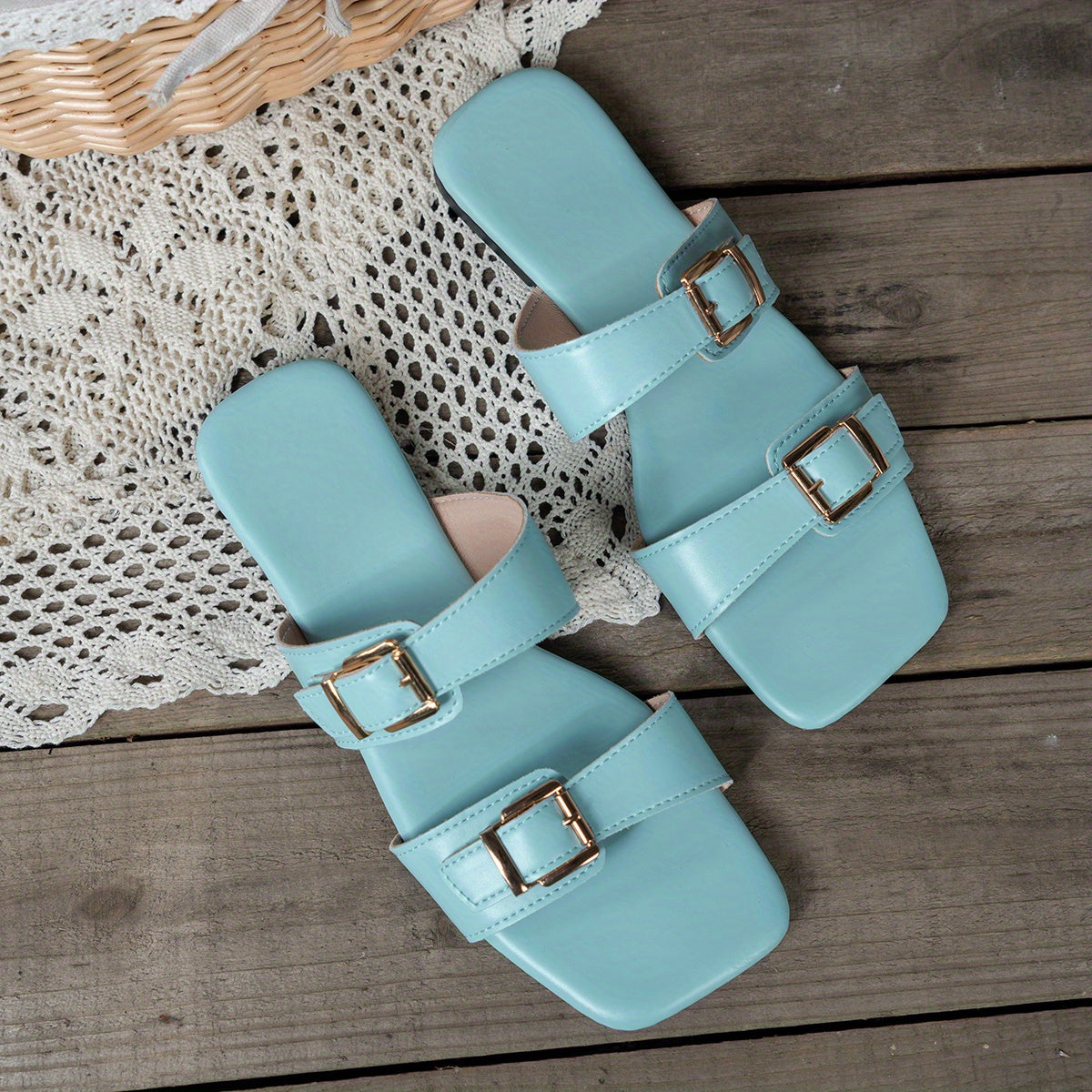 Women's Buckle Strap Slide Sandals Double Strap Outdoor Shoes