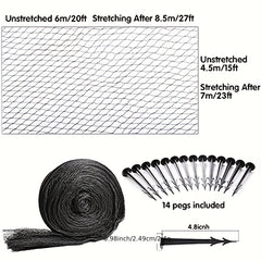 Heavy Duty Pond Net Kit 4.57x6.1m, Pool Protection Net, Skimmer Net