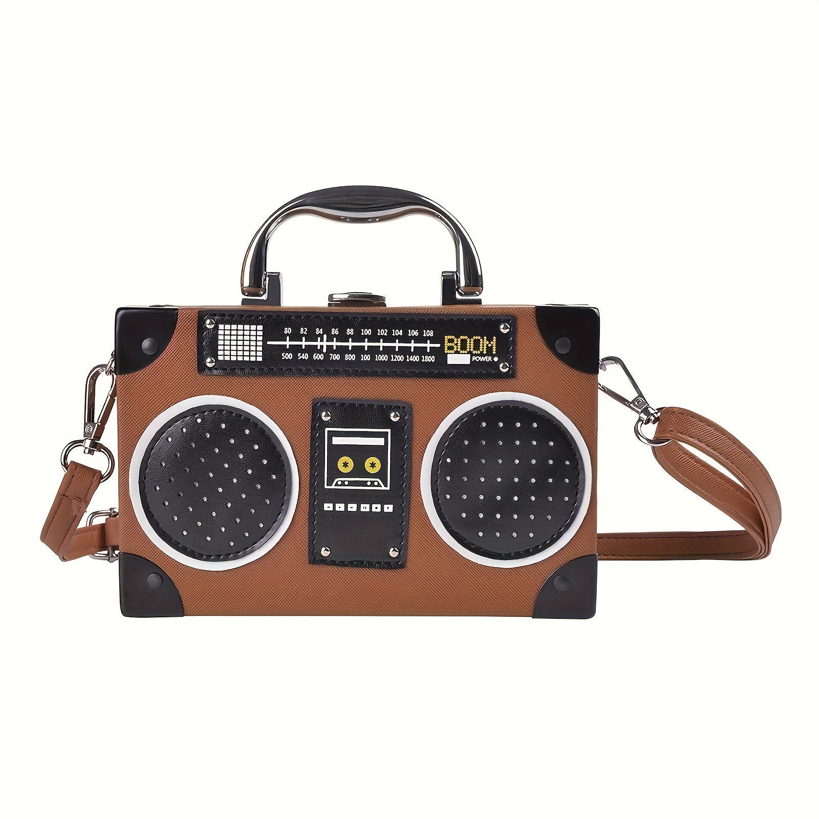 Vintage Mini Radio Crossbody Bag PU Leather Handbag