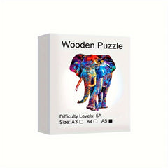 3D Elephant Wooden Puzzle: Fun & Challenging Decompressing Toy