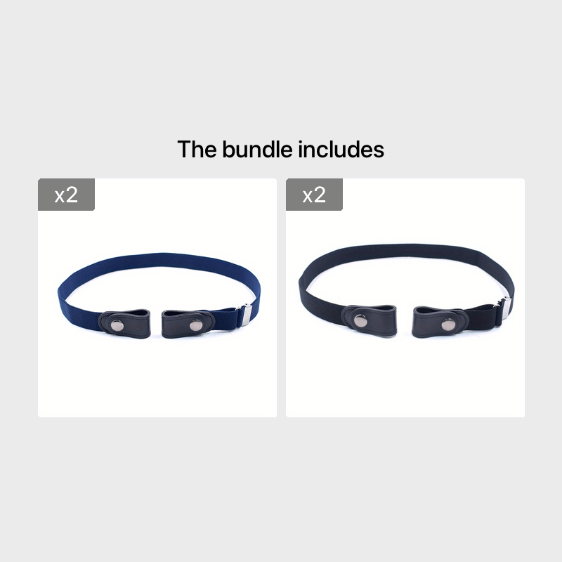 Men's No Buckle Elastic Waist Belt Casual Adjustable Elastic Buckle Belt