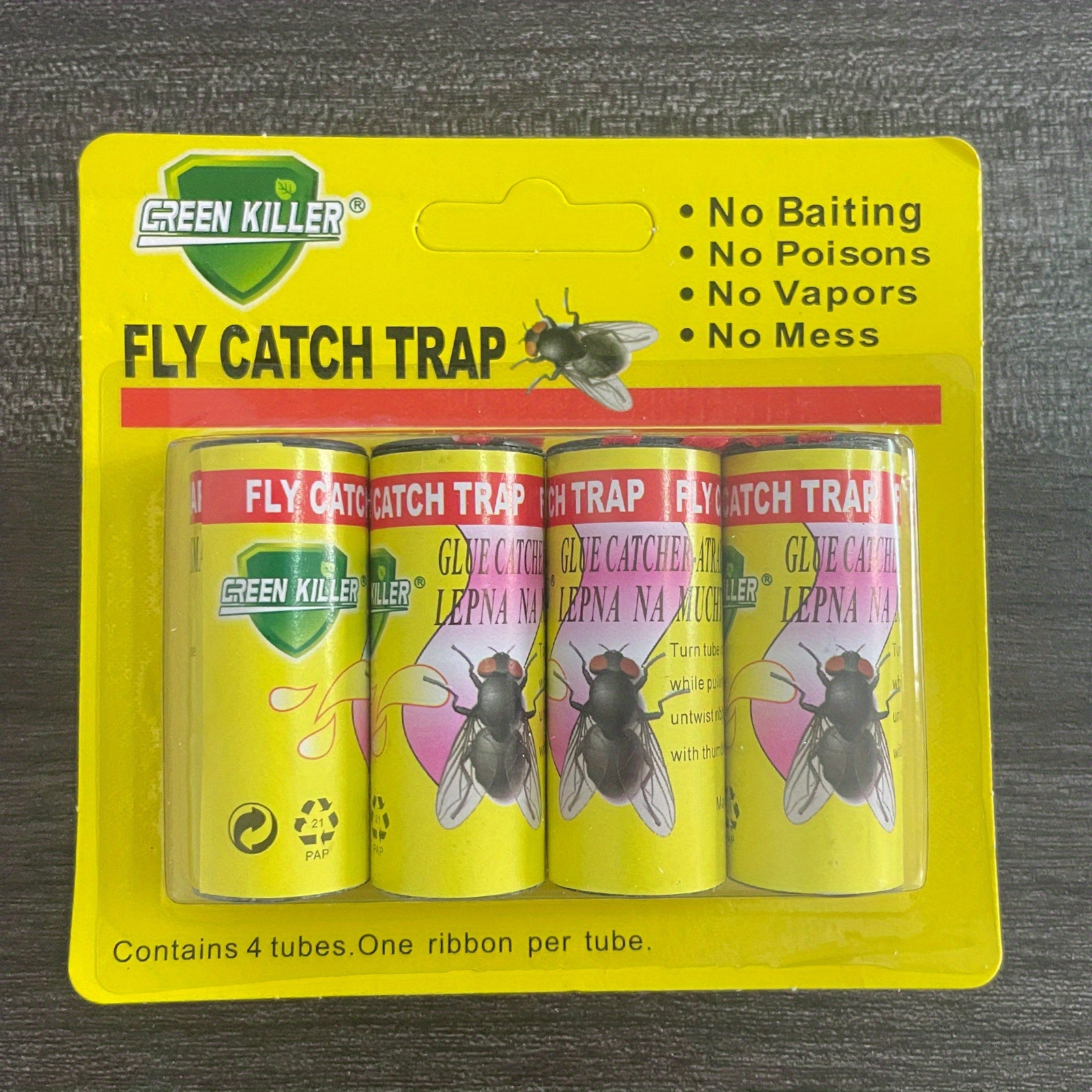 4pcs Indoor Sticky Hanging Fly Paper Strips