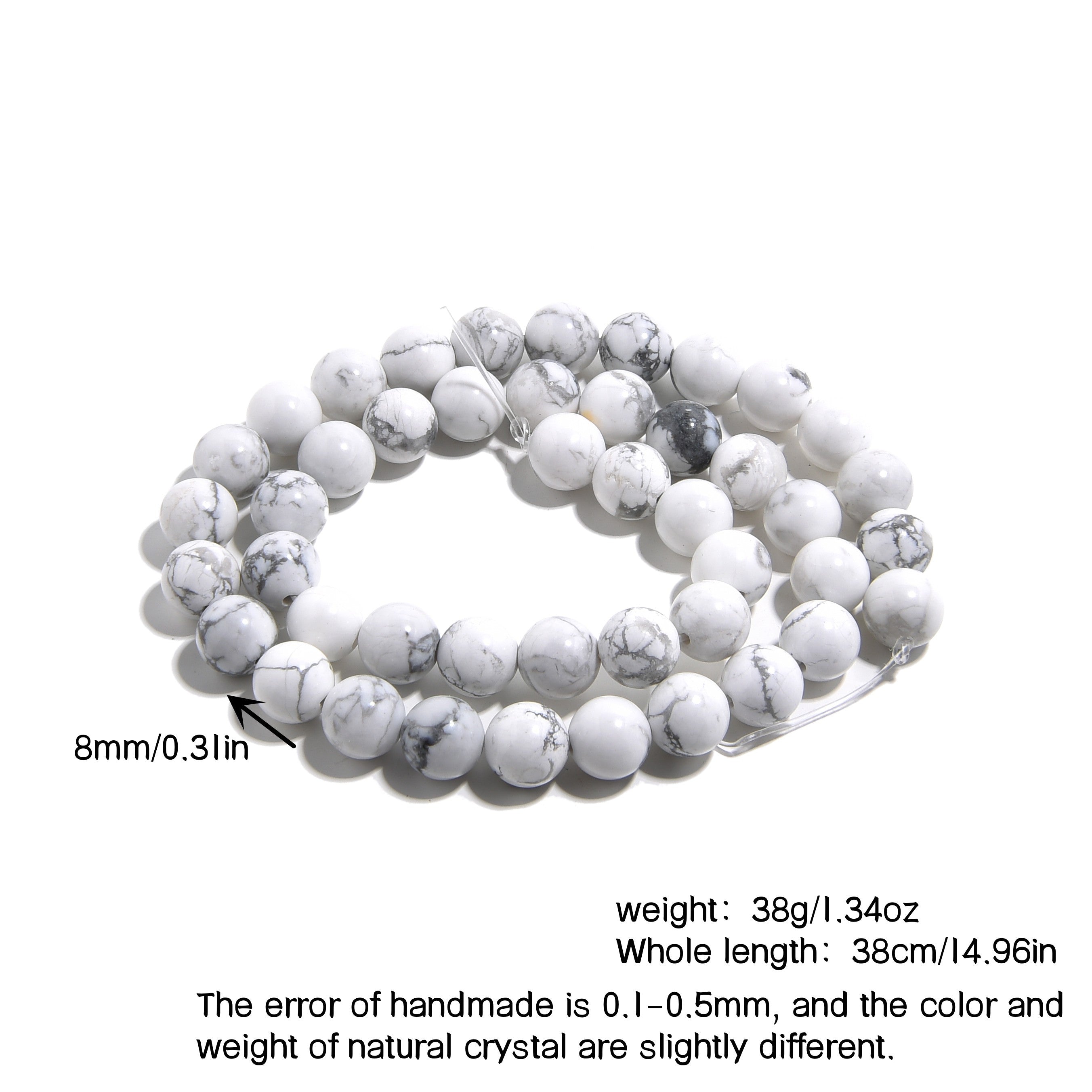 8mm Natural Crystal Long Chain Loose Beads Semi-finished Jewelry