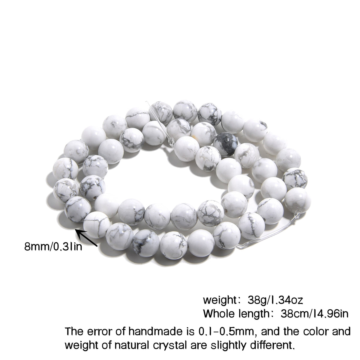 8mm Natural Crystal Long Chain Loose Beads Semi-finished Jewelry