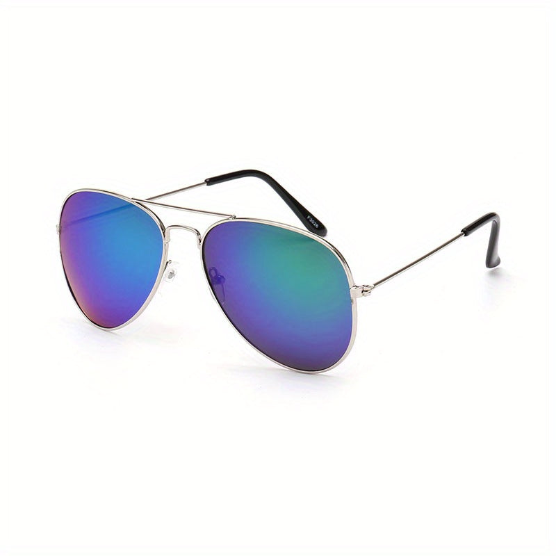 Classic Mirror Lens Aviator Sunglasses Metal Fishing Sunshade Eyeglasses