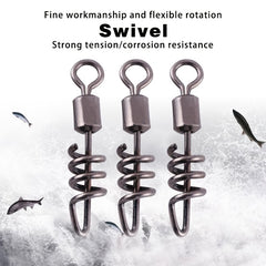 50pcs Fishing Barrel Swivels Stainless Steel Snaps for Saltwater Luring