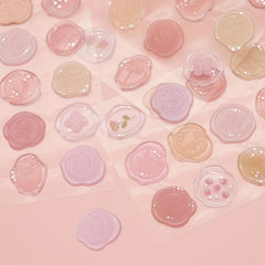 18pcs DIY Pink Flower Plant Seal Stickers