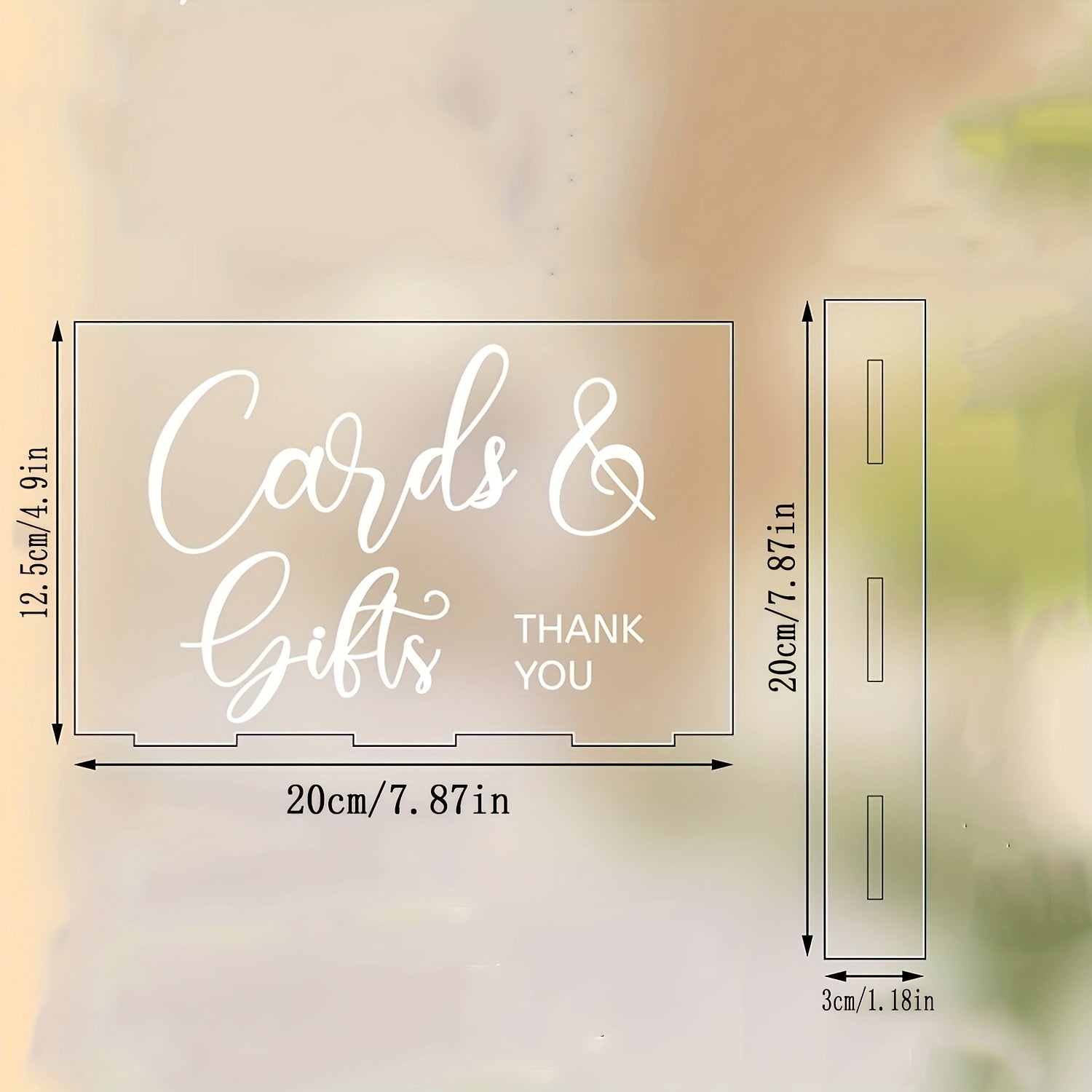 Acrylic Favors Sign Wedding Reception Sign Cards Holder Rustic Farmhouse