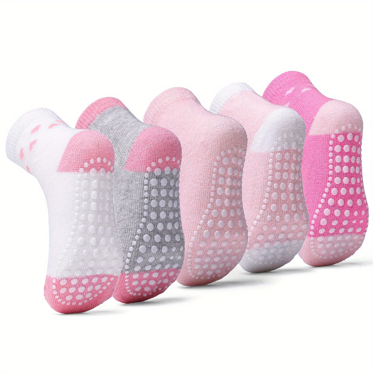 5 Pairs Non Slip Toddler Mid Tube Athletic Indoor Socks
