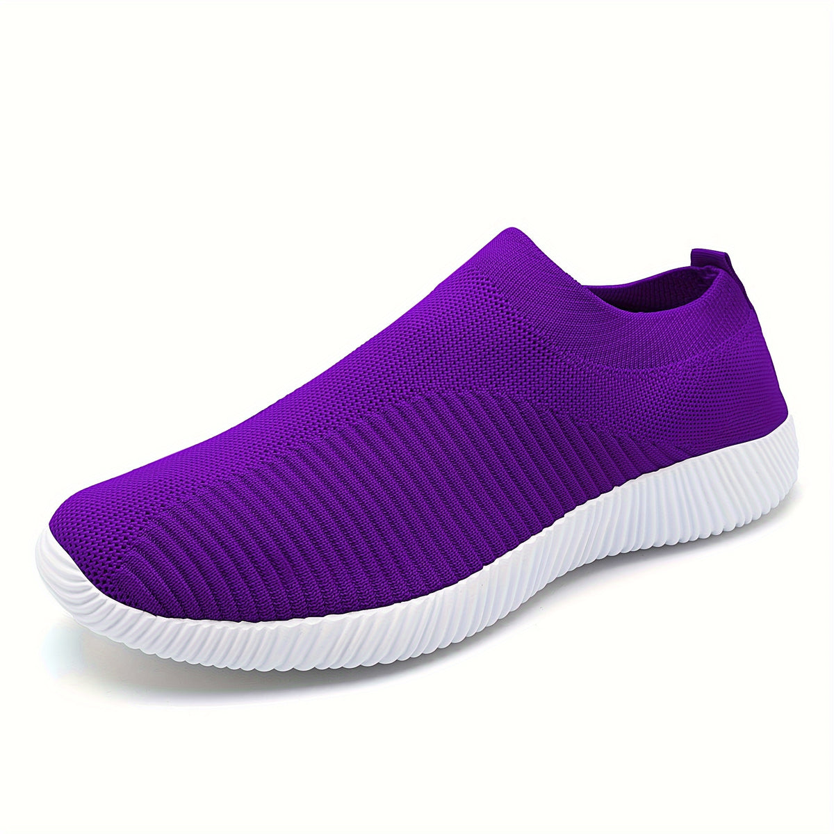 Solid Knitted Trail Walking Sneakers Lightweight Anti skid