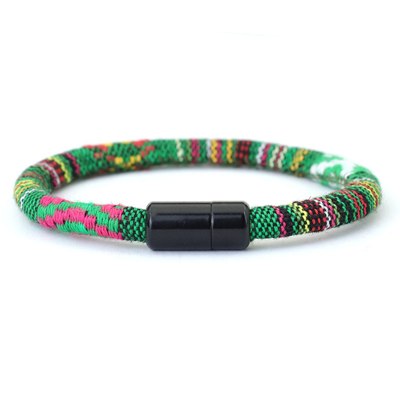 Men's Braided Leather Bracelet Bangle - Gift For Son