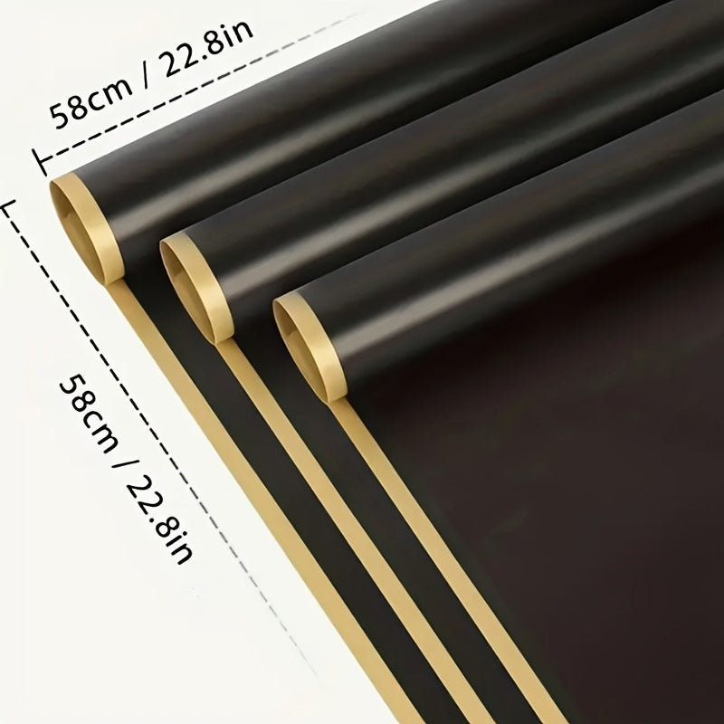 20pcs Waterproof Flower Art Golden Edge Paper Rose Flower Wrapping Paper