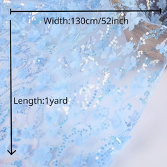 1yard 3D Flower Tulle Fabric Wedding Sewing For Decor Clothes Crafts