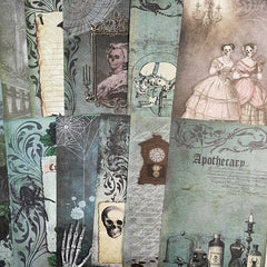 Vintage Halloween Ghost Scrapbook Papers Pack - 12pcs