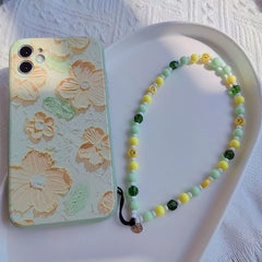 Beaded Phone Lanyard Rhinestone Keychain Pendant Gift