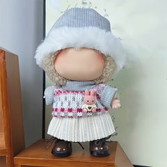 Gray Bunny Dress for 7 Inch Dolls