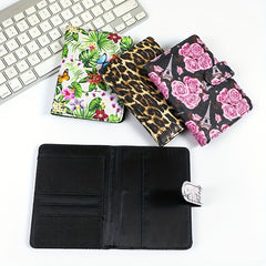 Floral Pattern PU Leather Passport Holder Functional Case