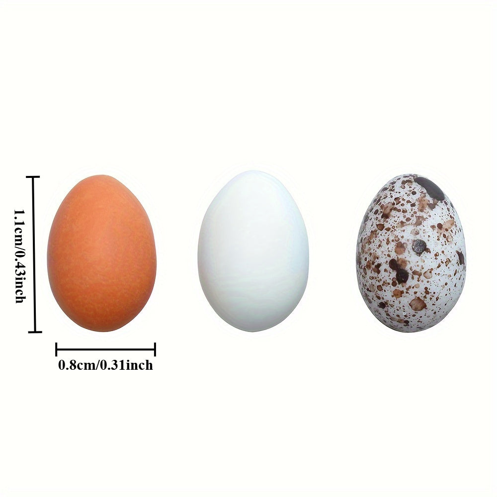15pcs Faux Quail Eggs Beads Set Resin Artificial Eggs DIY Crafts Home Deco