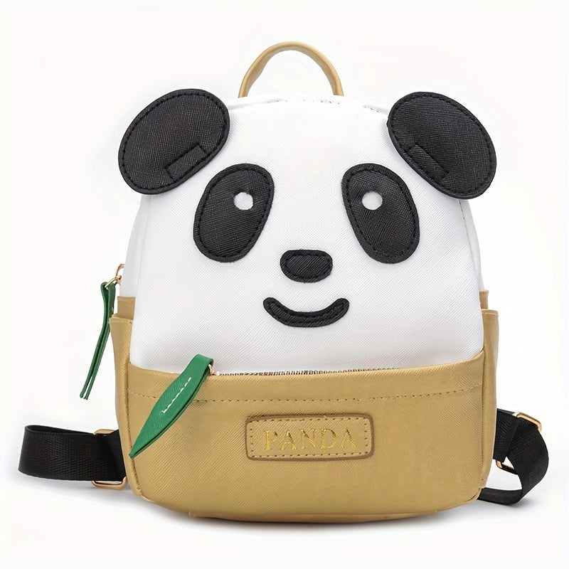 Panda Bamboo Leaf Leather Backpack for Kids