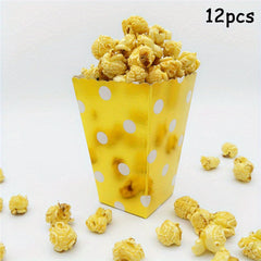 12pcs Dot Wave Striped Popcorn Boxes for Xmas Weddings Birthdays