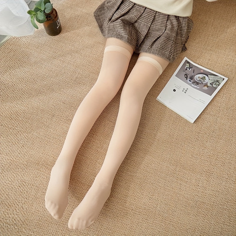 Plush Lined Thigh High Socks Over The Knee Stockings