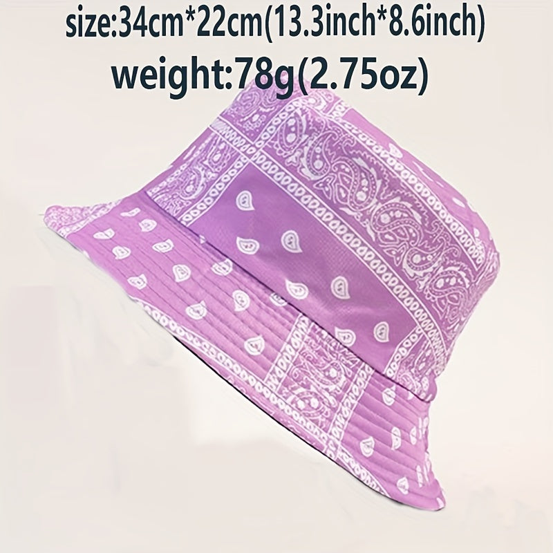 Reversible Paisley Print Bucket Hat