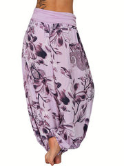  Boho Pants Women's Plus Ruched Loose Fit Baggy Pants