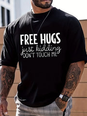 Men's Casual HUG Slogan Graphic T Shirt Short Sleeve Novelty Tees