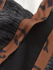  Colorblock Leopard Pattern Cardigan