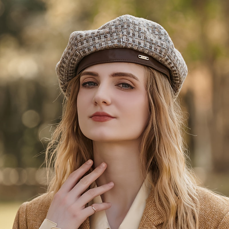 Women's Classic Stripes Beret Hat French Beanie for Winter Fall