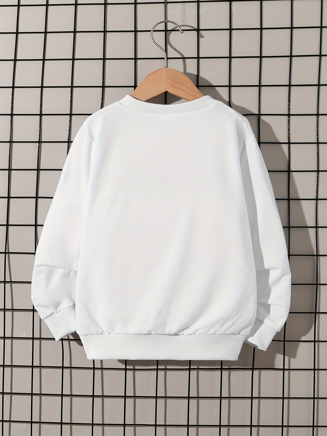 Basketball Print Boys Pullover Sweatshirt Long Sleeve Crew Neck Kids Clothing