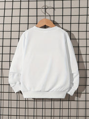 Basketball Print Boys Pullover Sweatshirt Long Sleeve Crew Neck Kids Clothing