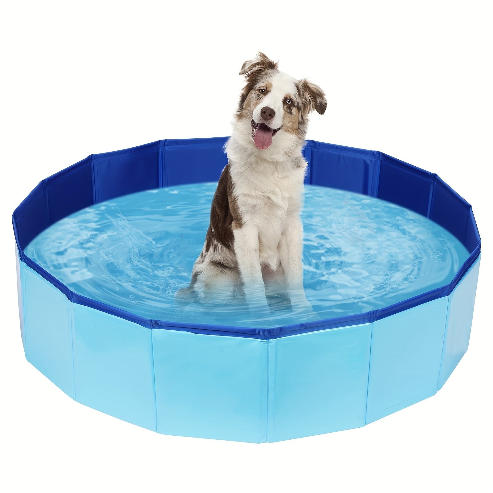 Foldable Dog Pool Collapsible Hard Plastic Swimming Pool for Pets Dogs Cats