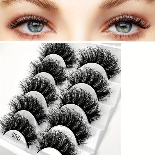 5 Pairs 8D Faux Mink Lashes Thick Volume Fluffy False Eyelashes