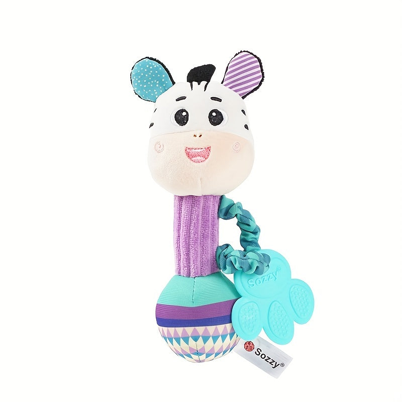 Baby Soft Plush Rattle Squeaker Sticks for Toddlers
