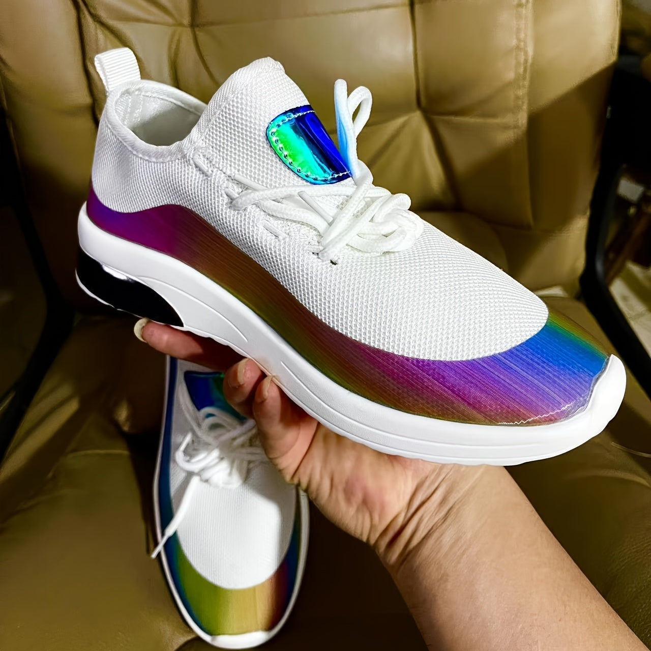 Women's Colorblock Sneakers Low Top Lace Up Walking Shoes