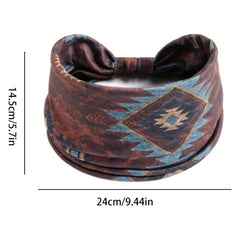 Boho Vintage Headband Hair Band Wide Knotted Bandana