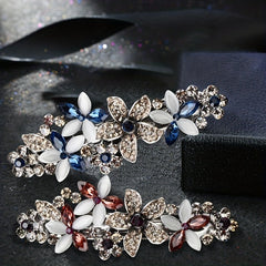 Rhinestone Flower Hair Clip French Barrette Hair Accessories