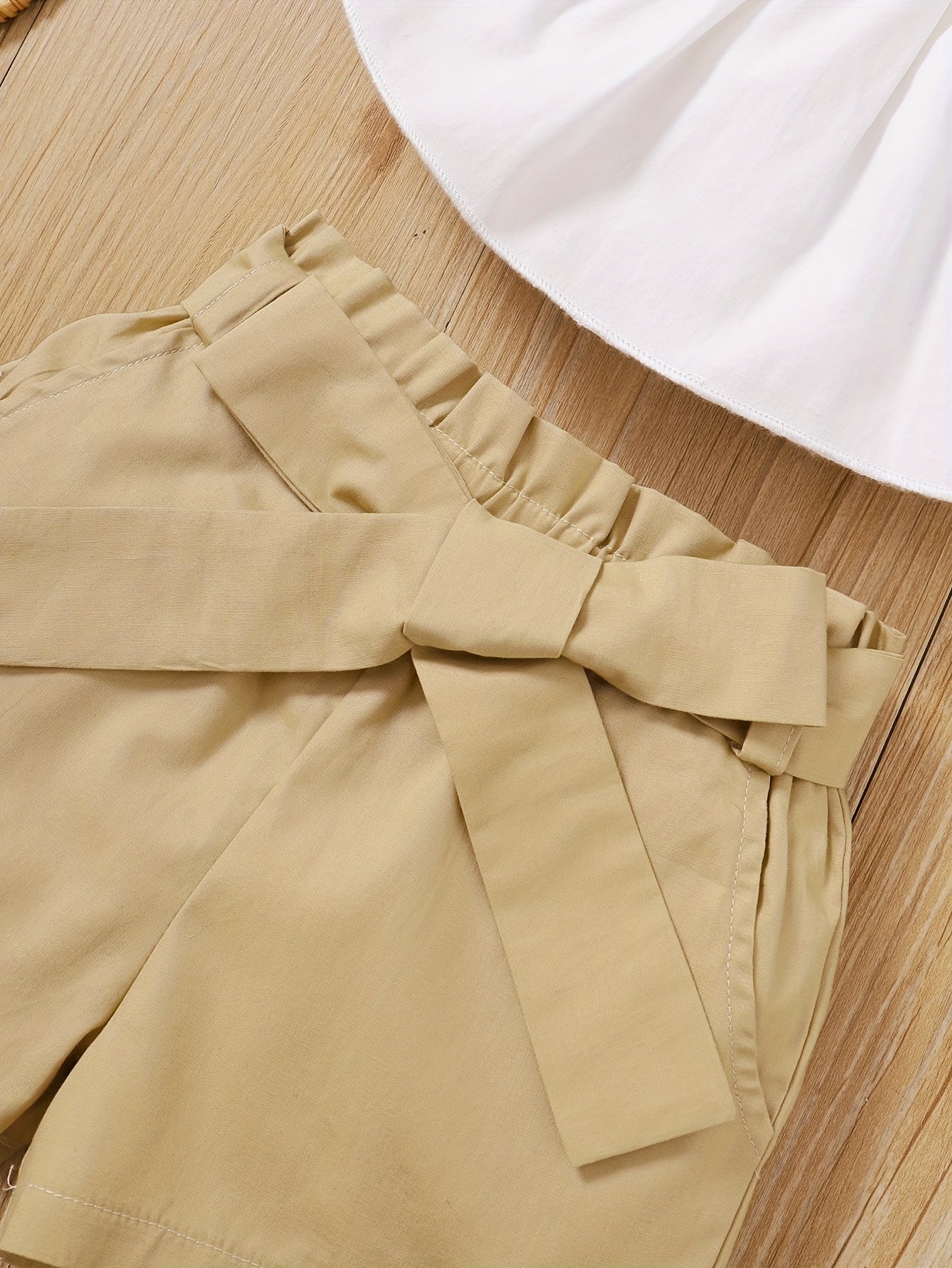 Baby Girls Halter Crop Top & Belted Shorts Set