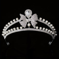 3pcs Wedding Crown Necklace Earrings Set Crown Jewelry