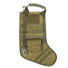 Christmas Stocking Bag Molle Pouch Zip Pocket Backpack Hanging Pouch