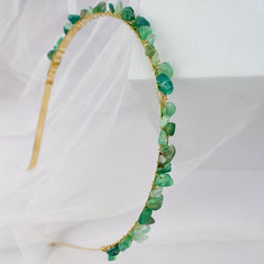 Green Agate Gravel Hairband Bohemian Crystal Headband