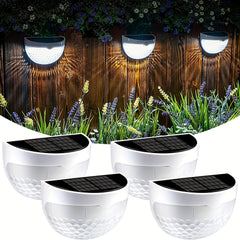 2pcs Solar Fence Lights Outdoor Waterproof LED Solar Wall Lights