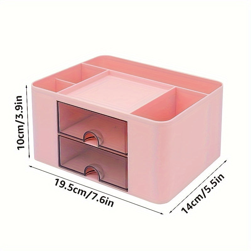 Desktop Storage Box with Drawer Plastic Desk Storage Box